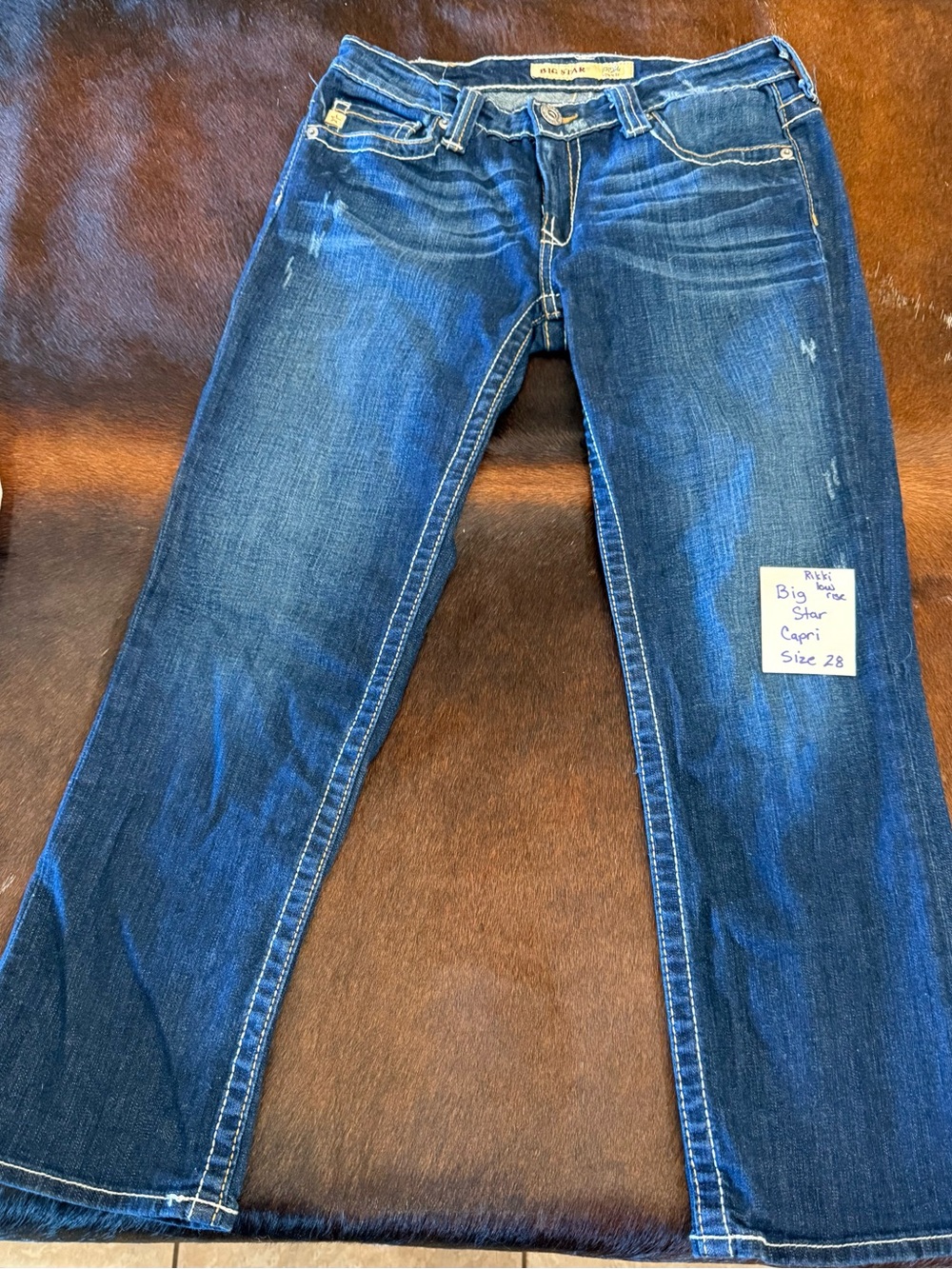 Big Star women’s Dark Blue cropped Jeans size 28 Rikki lowrise